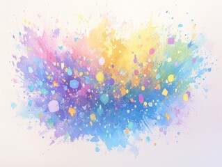 Wall Mural - abstract watercolor splashes in vibrant colors. set against a white background. emphasizing creativi