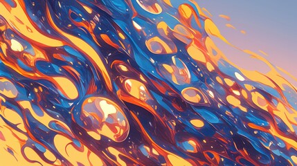 Wall Mural - energetic abstract background with vivid, high-contrast colors and fluid shapes. featuring a dynamic