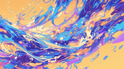 Wall Mural - vibrant abstract background with flowing liquid patterns. featuring bold colors and dynamic movement