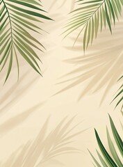 Wall Mural - Palm leaves shadow beach summer background design