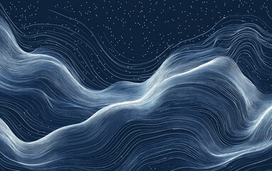Wall Mural - Abstract blue and white energy flow in a space background