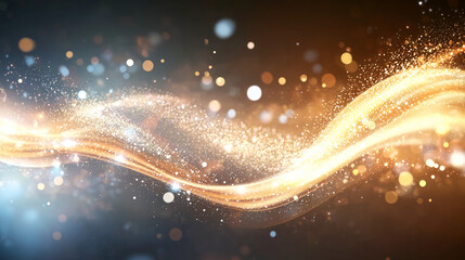 Wall Mural - Abstract Glowing Gold Wave Background