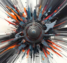 Wall Mural - illustration of abstract technology background.