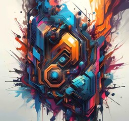 Wall Mural - illustration of abstract technology background.