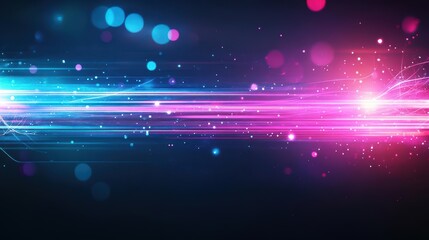 Fototapete - Bright neon colors on a black background creating a vibrant abstract design for creative projects