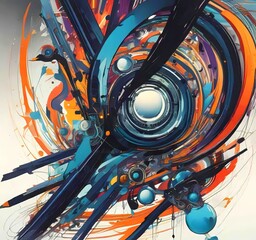 Wall Mural - illustration of abstract technology background.