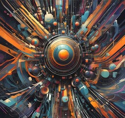 Wall Mural - illustration of abstract technology background.