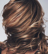 © peopleimages.com - Face, cover and woman in studio with haircare, luxury salon glow or creative aesthetic style. Healthy hair, wellness and girl with keratin spa treatment, growth and balayage shine on white background