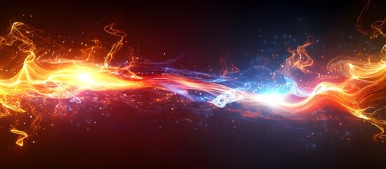 Poster - Abstract fire and ice energy clash