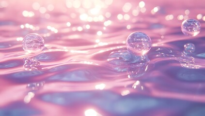 Poster - Abstract Pink Water Bubbles