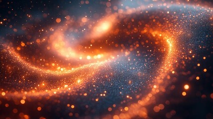 Wall Mural - Sparkling orange and blue cosmic swirl