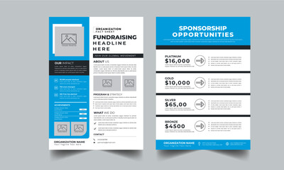 nonprofit fundraising flyer, sponsorship levels event flyers 2 style design layout concept