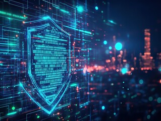 Leinwandbilder - Cyber security measures for business protection and data safety in digital environments