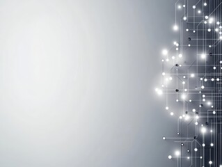 Leinwandbilder - Gray background with electronic circuit and multiple illuminated lights in a modern design
