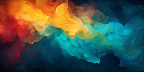 Wall Mural - Abstract Colorful Flowing Paint Splatters