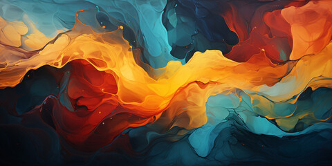 Wall Mural - Abstract Colorful Flowing Painting