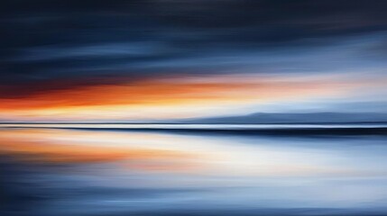 Canvas Print - A painting of a sunset over a body of water