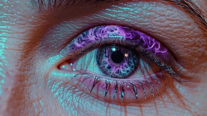 Fototapete - a cosmic eye with glowing nebula-like textures in the iris, creating a mesmerizing and futuristic effect