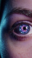 Fototapete - a cosmic eye with glowing nebula-like textures in the iris, creating a mesmerizing and futuristic effect