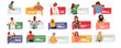 © Anna Syvak - Diverse people customer cartoon characters giving feedback leaving quality rating stars and comment