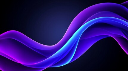 Canvas Print - A dark blue and purple abstract background with wavy lines