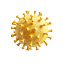 yellow bacteria cell 3d isolated on white or transparent background