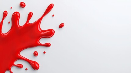 Canvas Print - A red paint splatter on a white surface