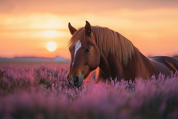 Sticker - A Groningen Horse Grazing In A Meadow, Strong And Elegant, Natural Setting