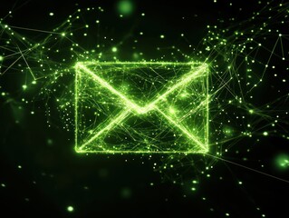 Wall Mural - glowing email network digital communication