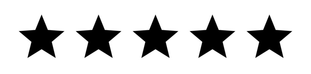 5 black pointed stars