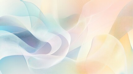 Wall Mural - Soft, abstract waves in pastel colors create a calming and ethereal visual effect.