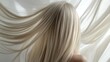 © pornsawan - Beautiful model girl with Blond hair strand,silky healthy wavy hair strand,hair wavy ribbon, with smooth,Keratin straightening,Treatment,straight long hair,procedures,Smooth hairstyle.