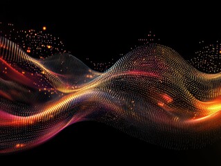 Abstract wave of digital code representing AIdriven data layers, technology evolution, artificial intelligence, coding