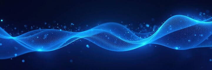 Abstract blue digital waves flow on dark, white background , pulse, illustration, modern