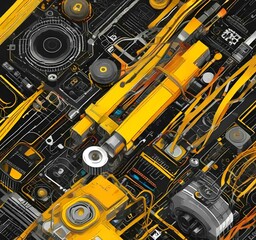Wall Mural - illustration of abstract technology background.
