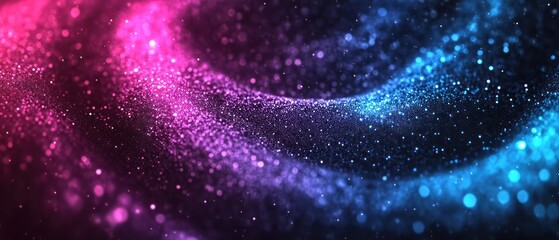 Poster - Colorful Abstract Background with Glitter and Bokeh Effects in Pink and Blue Tones