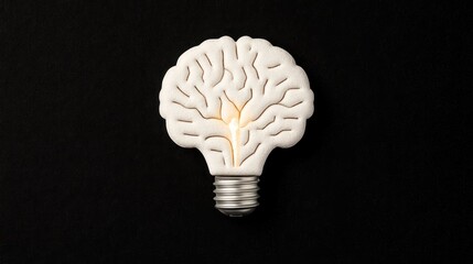 Aufkleber - Innovative Concept of Light Bulb Shaped Like Human Brain Symbolizing Creativity
