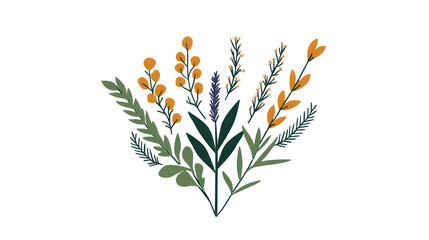 Wall Mural - A vintage-inspired emblem featuring a herbal ingredient, such as lavender or rosemary