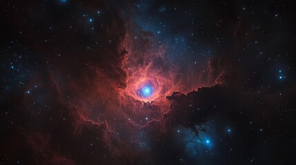 Wall Mural - a 360-degree hdri environment map featuring panoramic vr stellar systems and nebulae