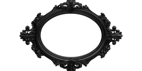 Elegant vintage black frame with transparent background for stunning artwork display