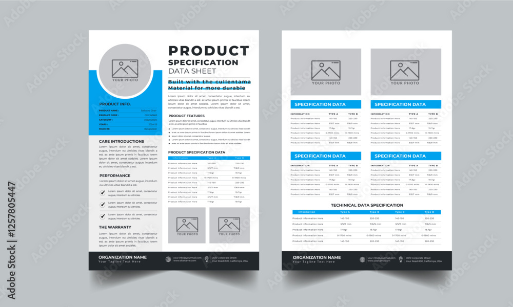 Product Specification Data Sheet, Technical Data Sheet layout template ...