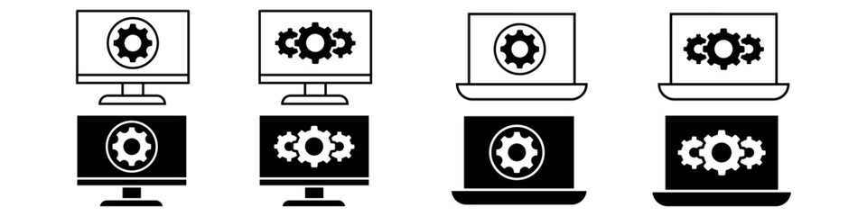 Wall Mural - settings vector icon set. development illustration sign collection. updates symbol. suppotr logo.