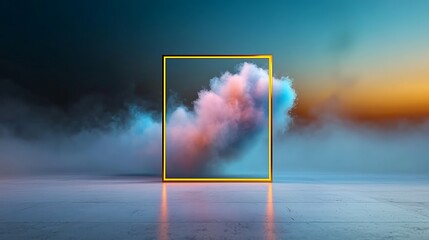 Canvas Print - Ethereal cloud formation framed in a vibrant sunset, creating a surreal atmosphere