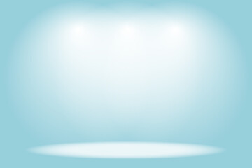 Wall Mural - empty blue soft smooth blur 3d room background, studio background in light blue gradient color, back