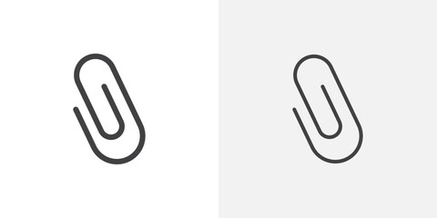 Poster - Attachment clip icons vectors illustrations in black fill and liner versions