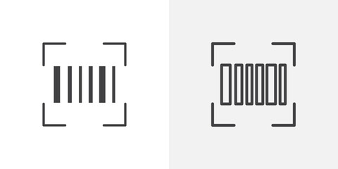 Poster - Barcode read icons vectors illustrations in black fill and liner versions