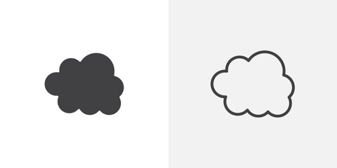 Poster - Clouds icons vectors illustrations in black fill and liner versions