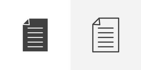 Poster - Document icons vectors illustrations in black fill and liner versions