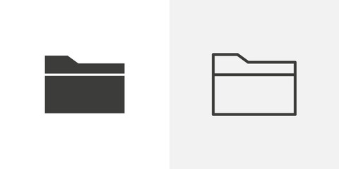 Poster - Folder icons vectors illustrations in black fill and liner versions
