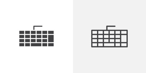 Poster - Keyboard icons vectors illustrations in black fill and liner versions